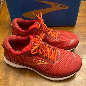 Brooks Red and Orange Athletic Shoes